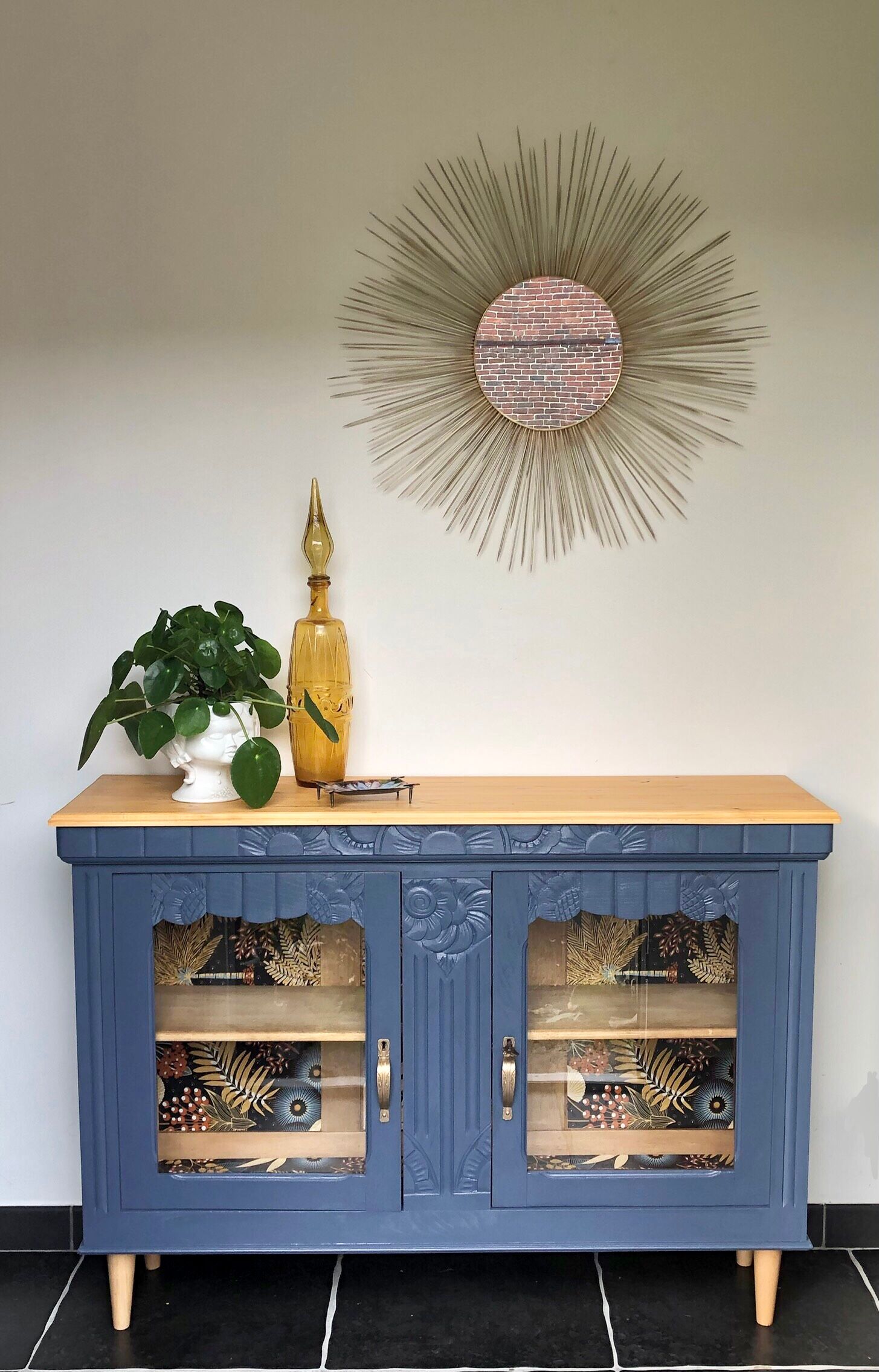 Art Deco window furniture gray blue