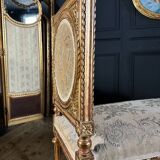 Important Napoleon III Period Bench in Gilded and Carved Wood in Louis XVI Style - 19th Century