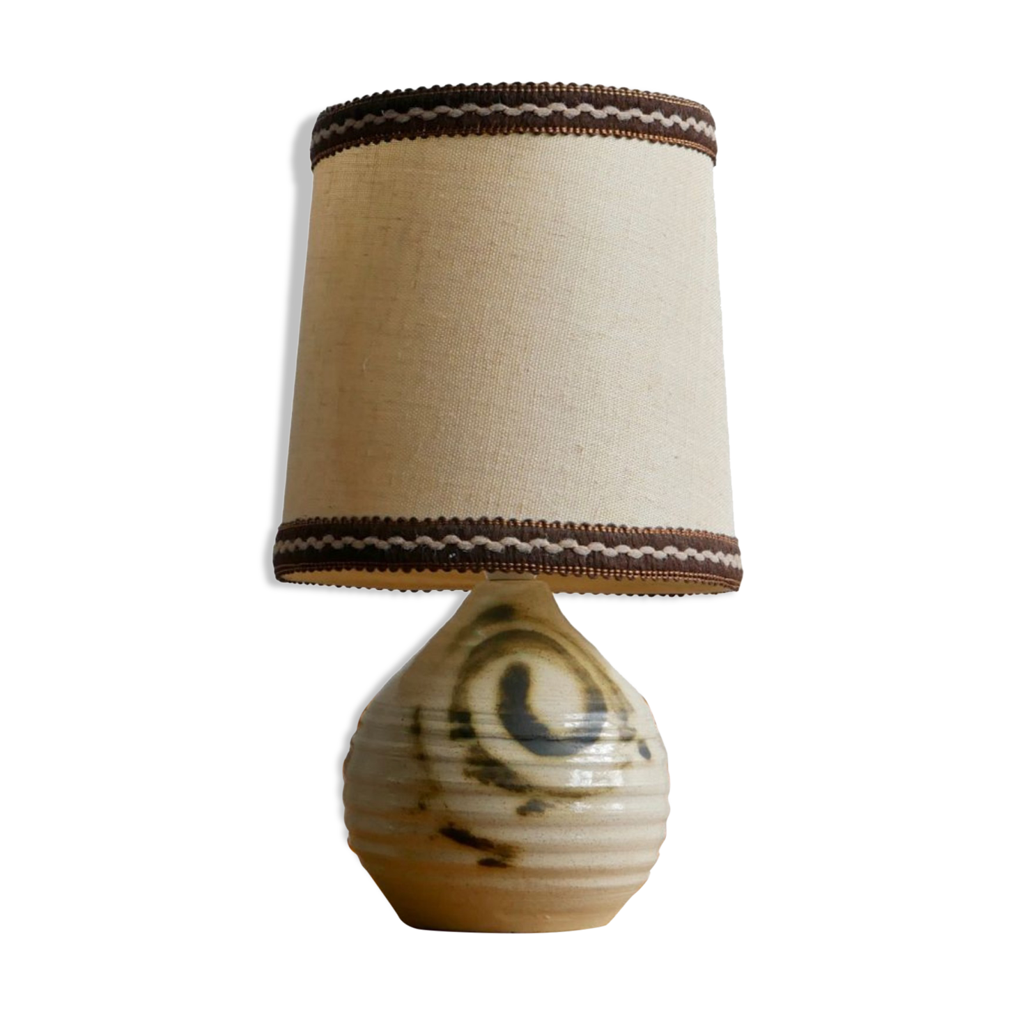 Vintage stoneware bedside lamp