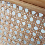 Vintage rattan and caning bench