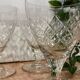 Set of 4 wine glasses in cut glass