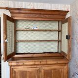 Large two-part cherry wood sideboard