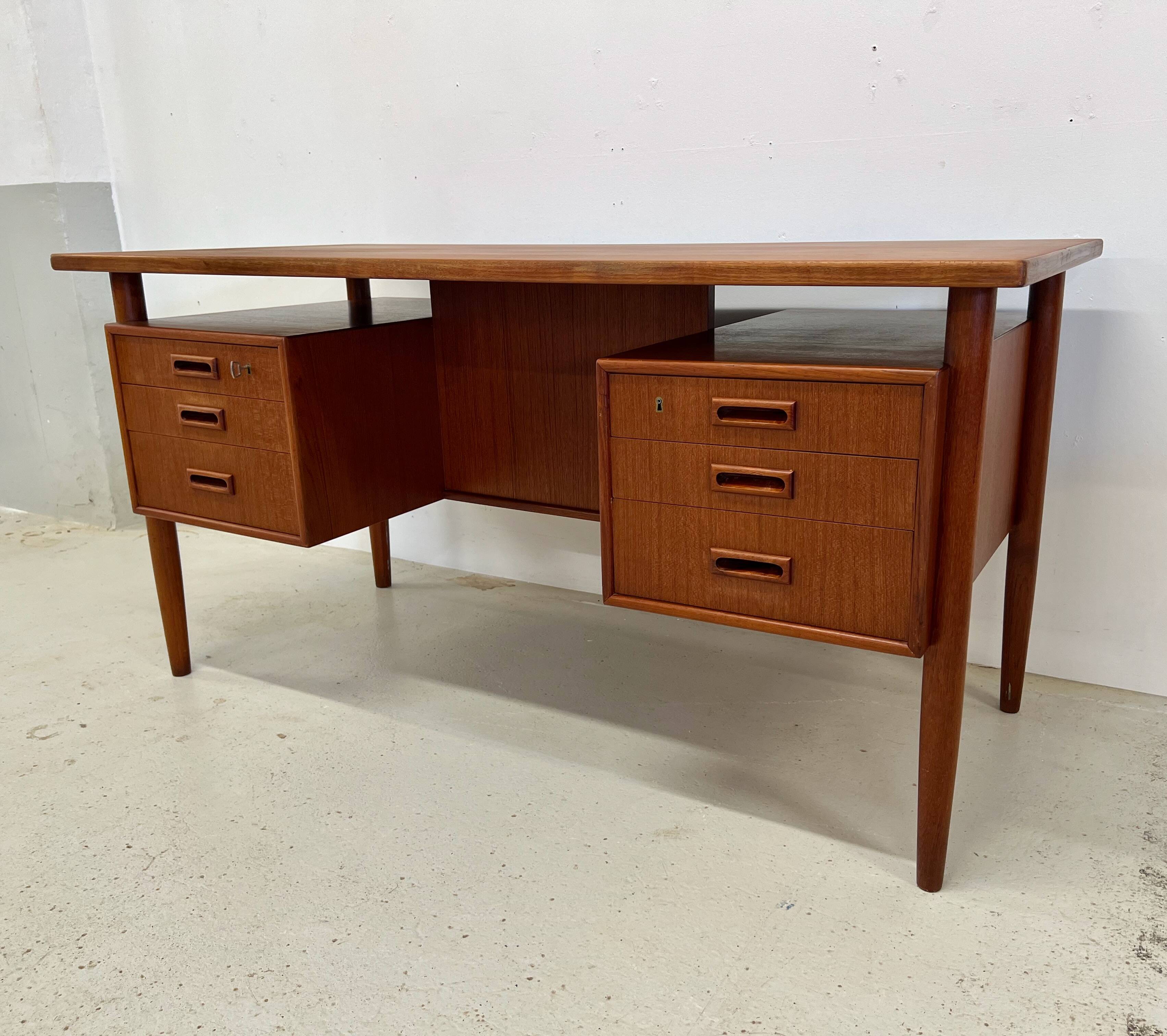 Danish Teak 'Floating-Top' Desk, 1960s.
