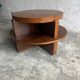 Vintage Art Deco round coffee table with double top