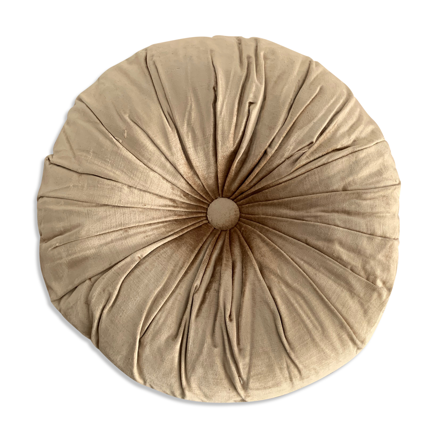 Gold lamé round velvet cushion