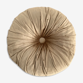 Gold lamé round velvet cushion