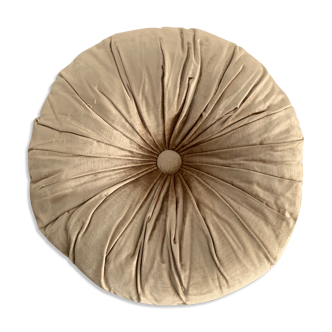 Gold lamé round velvet cushion