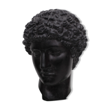 Greek head in waxed black plaster