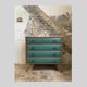 Commode vintage bois et vert foncé