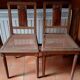 Wooden cane chairs (two)