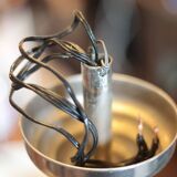 Art Deco suspension, 4-light chandelier with opaline globe, ceiling lamp.