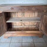 Low cherry wood sideboard with 1 drawer and 2 doors
