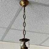 Small gilded bronze chandelier and pendants