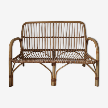 Rattan bench sofa