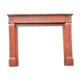 Louis XVI style fireplace in ancient red marble france around 1880