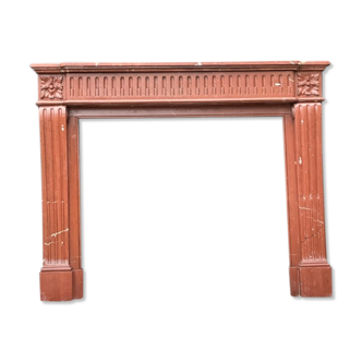 Louis XVI style fireplace in ancient red marble france around 1880