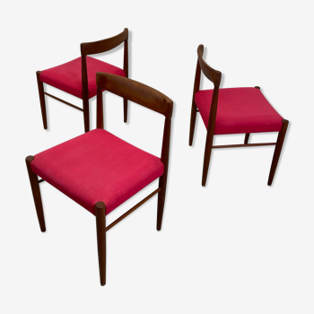 3 chaises à manger en teck de H. W. Klein pour Bramin, années 1960