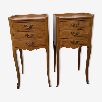 Louis XV-style bedside pair