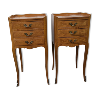 Louis XV-style bedside pair