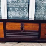 Wooden coffee table with interior niche