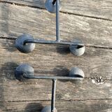 Brutalist cast iron candle holders.