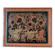 Grand plateau rectangulaire en bois laqué et gravé à décor de personnages. Birmanie, vers 1970.