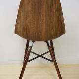 Set of 4 chairs in ABS, wood and metal