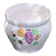 Large slip cover in white enameled ceramic, with vintage fruit decoration