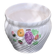 Large slip cover in white enameled ceramic, with vintage fruit decoration
