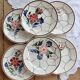 6 vintage flat plates faience Saint-Amand model Maurice – Flora decor
