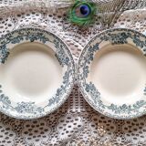 Duo of iron earthenware soup plates