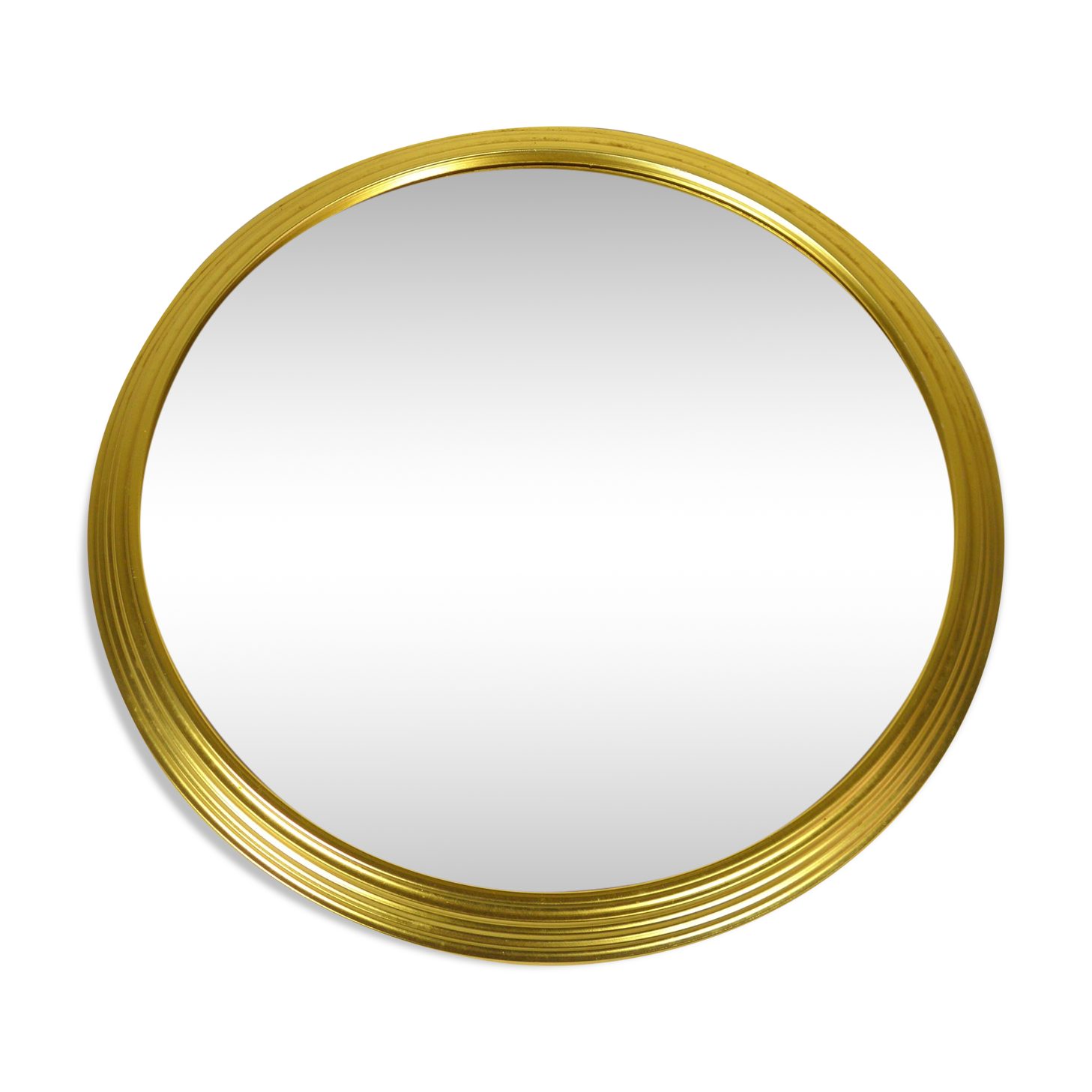 Round gold metal mirror 31 cm