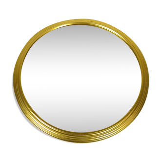 Round gold metal mirror 31 cm