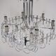 Sciolari chandelier `Ovali` 12 lights, silver with optical crystals, 1970`s ca, Italian, Rewired