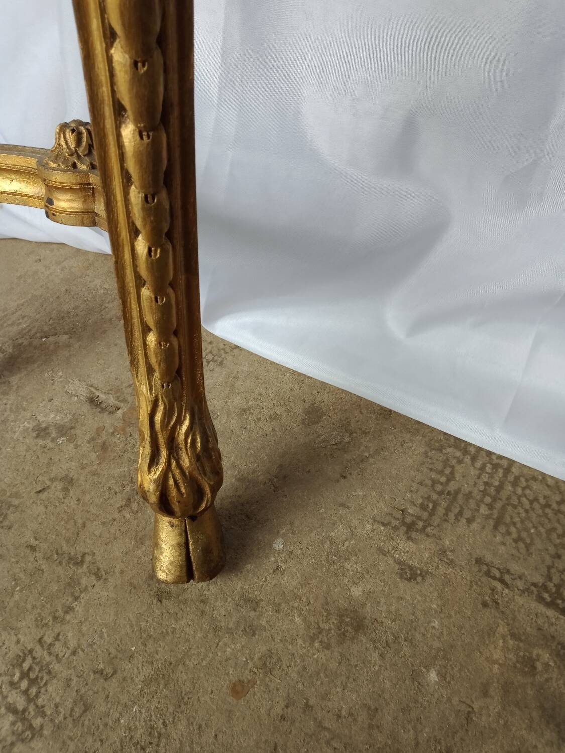 Louis XVI style console in gilded wood