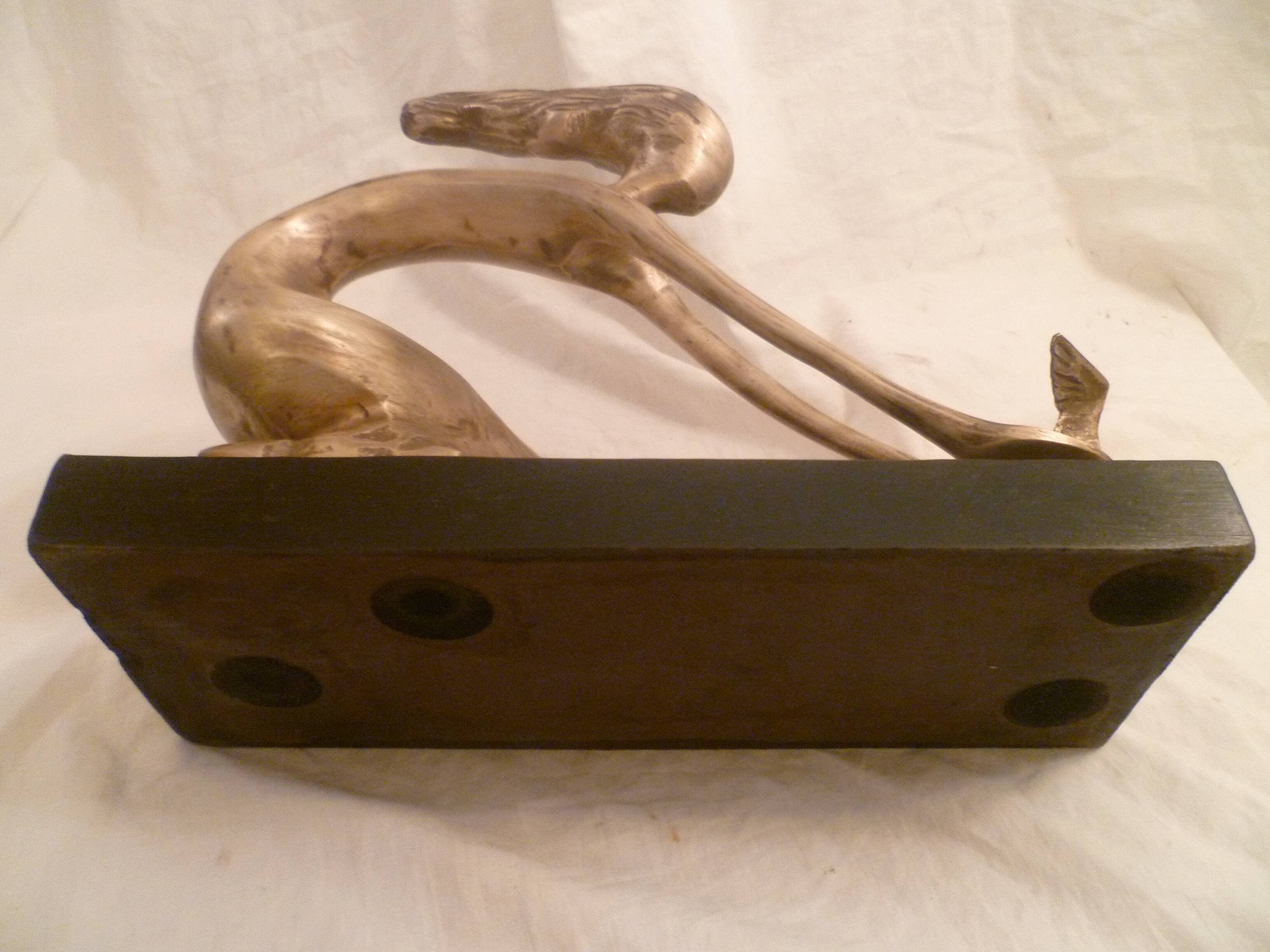 Abstract Bronze Sculpture Mid 20th Century Modernist/WOMAN WITH DOVE