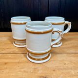 Set of 3 XL mugs in white faience