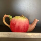 Vintage Apple Teapot in Barbotine – Retro / Cottagecore Decor