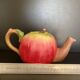 Vintage Apple Teapot in Barbotine – Retro / Cottagecore Decor