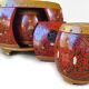 Drum coffee table and its 4 nesting stools in Chinese lacquered wood - Jin