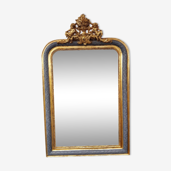 Miroir ancien de style Louis Philippe vers 1890 116x75cm