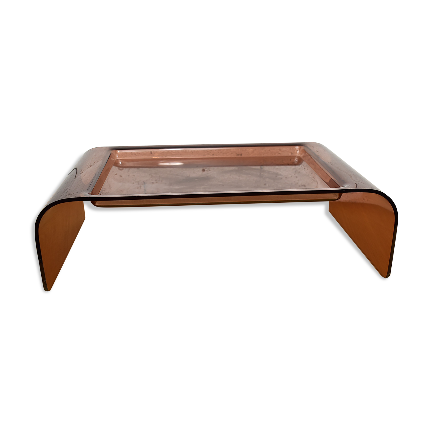 Vintage plexiglass top smoky color.