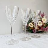 3 verres en cristal ciselé vintage