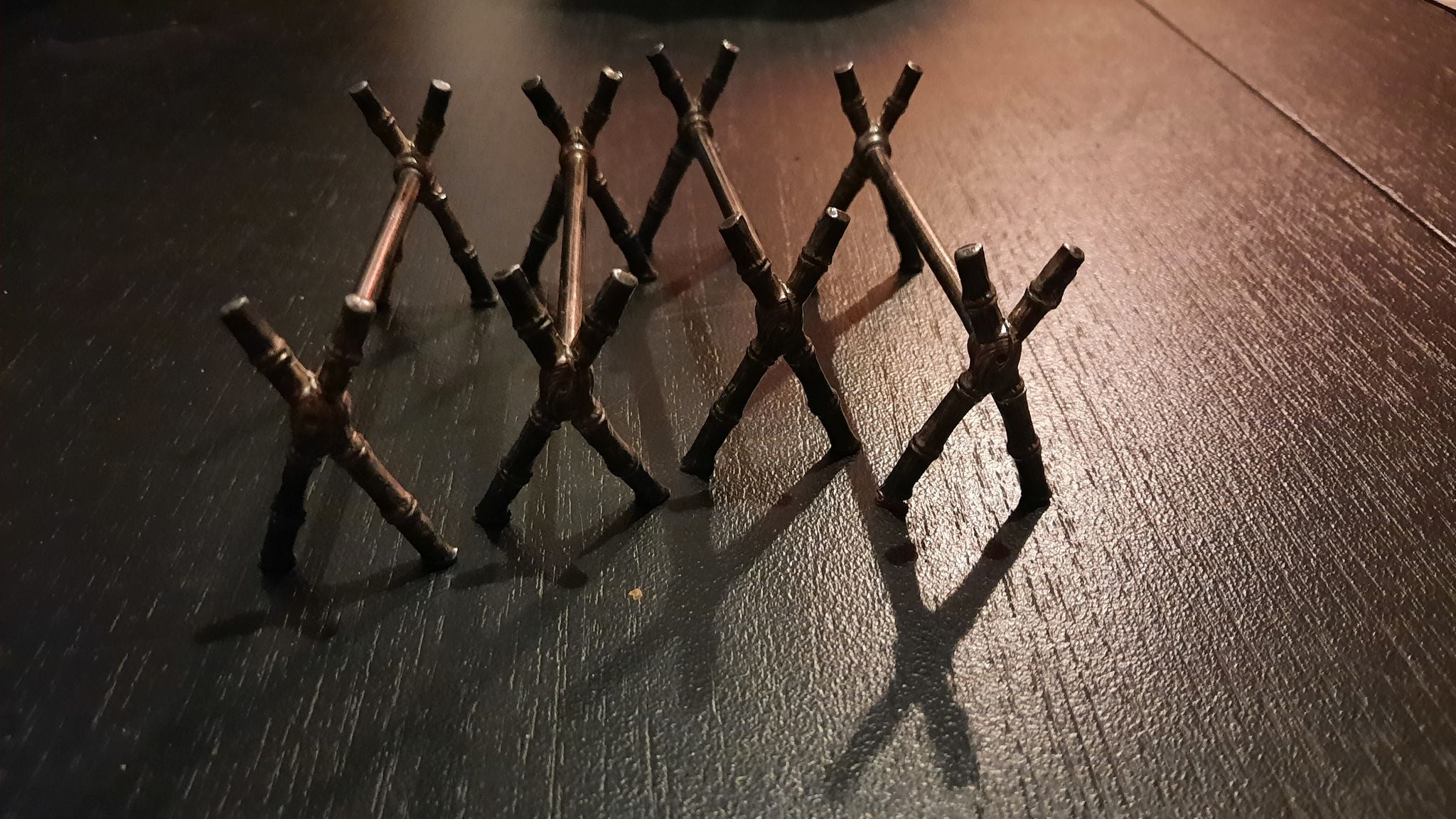 4 portes couteaux métal argenté