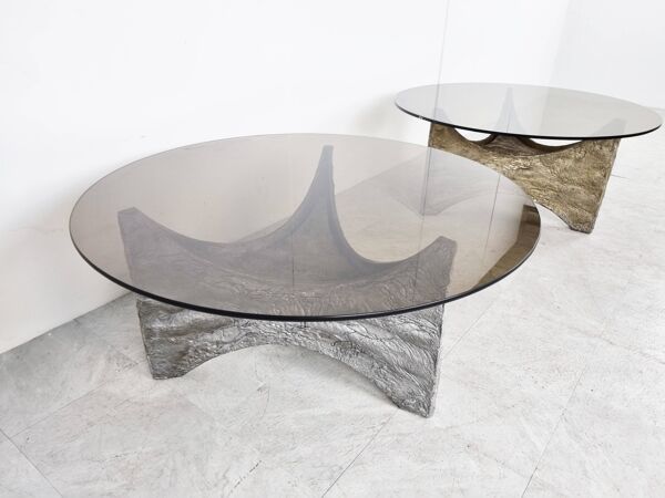 Tables basses brutalistes, lot de 2 - années 1970