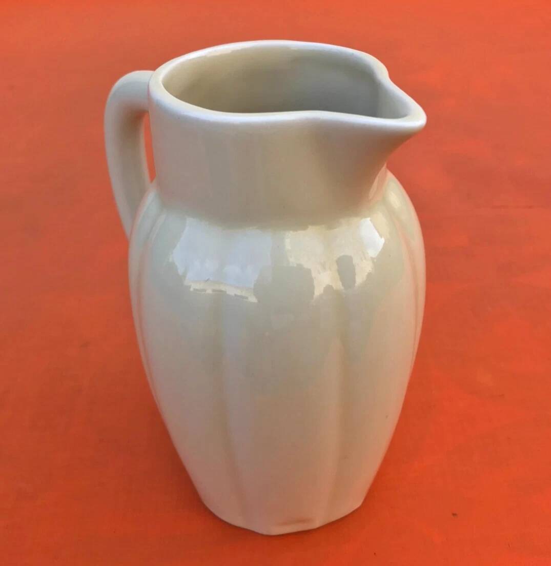 Art Deco Gadrooned Ceramic Pitcher