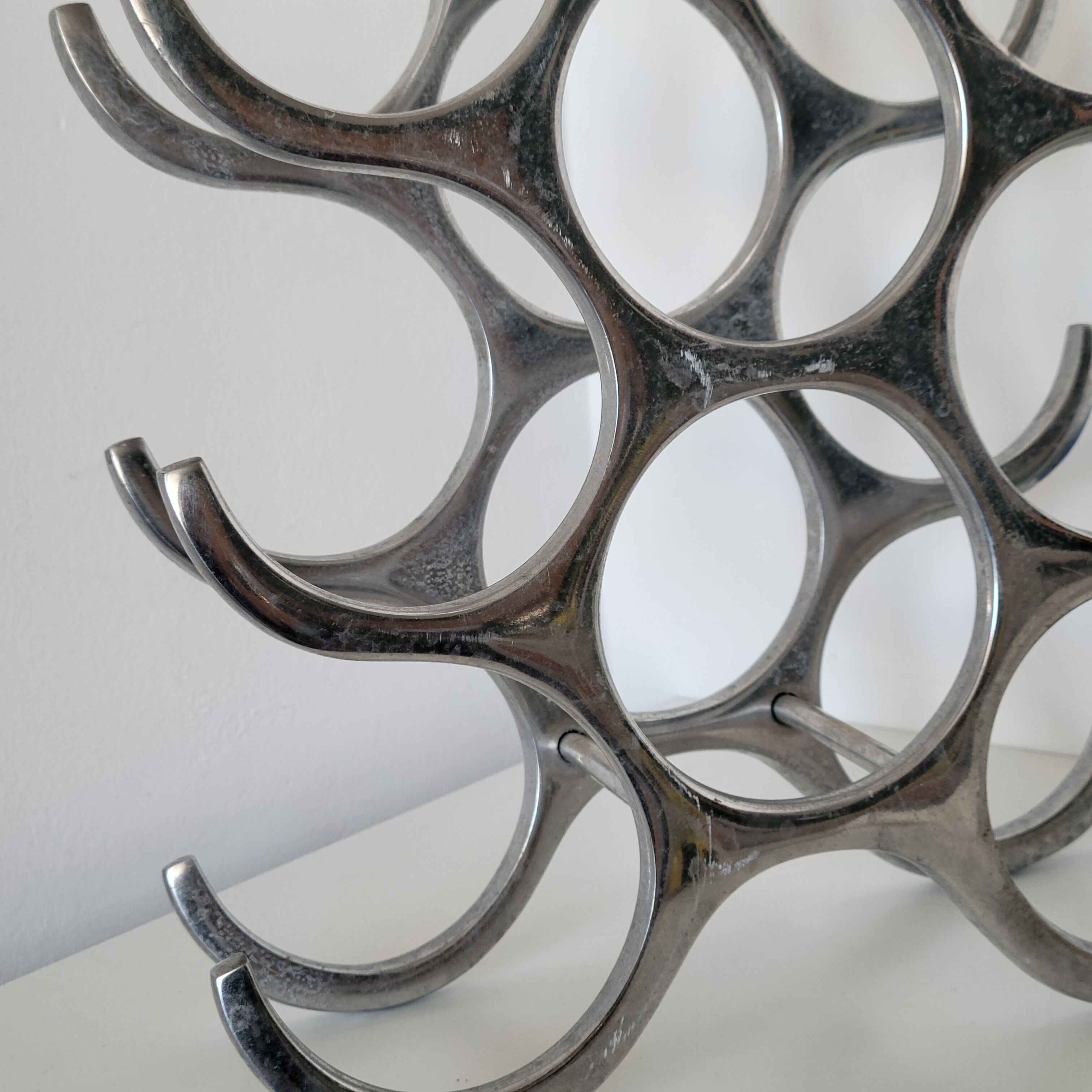 Aluminum wine rack shelf bottle rack for 9 bottles