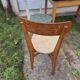 Vintage Scandinavian table and chair set with a wooden frame and formica top.