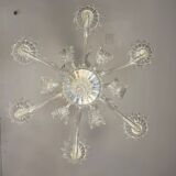 Venetian chandelier in Murano glass, 6 light arms, new electrification, circa 1930.