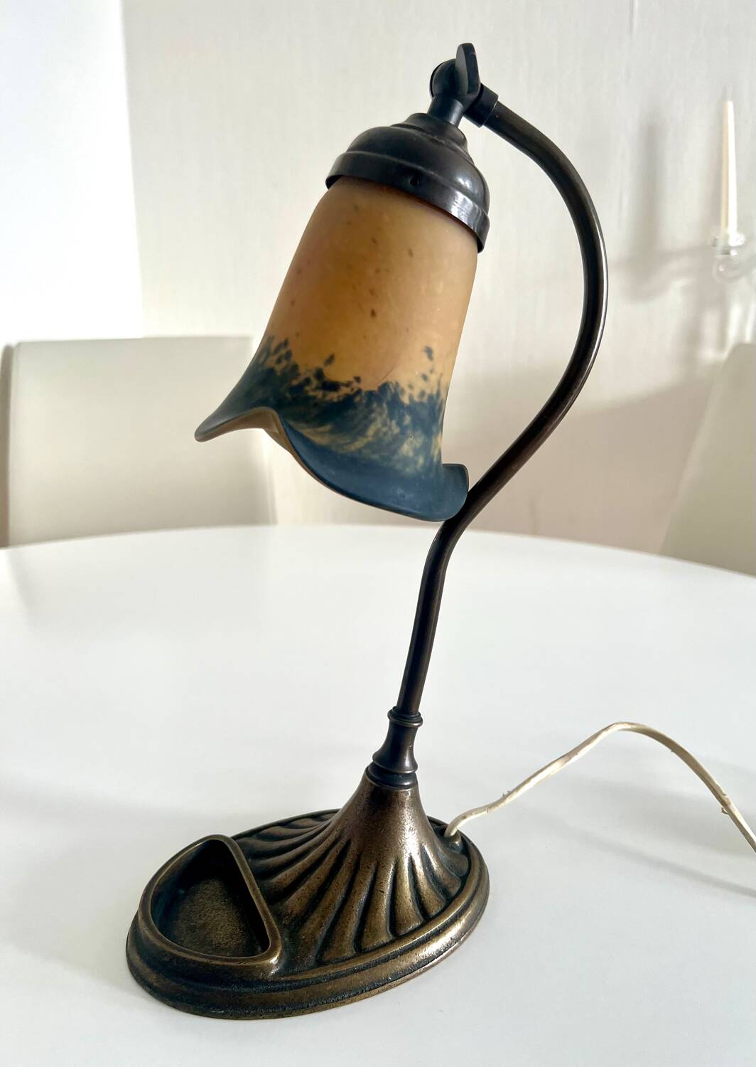 Adjustable table lamp in glass paste, 1960s